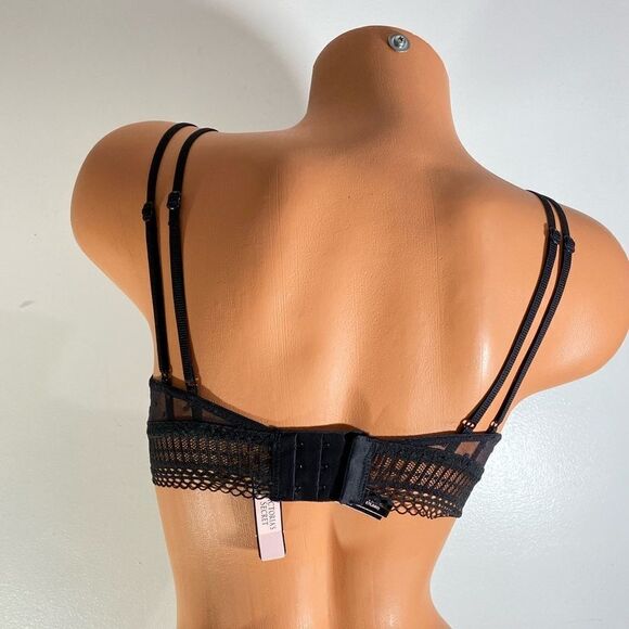 Victoria’s Secret mesh & dot sexy bralette bra black - Picture 6 of 7